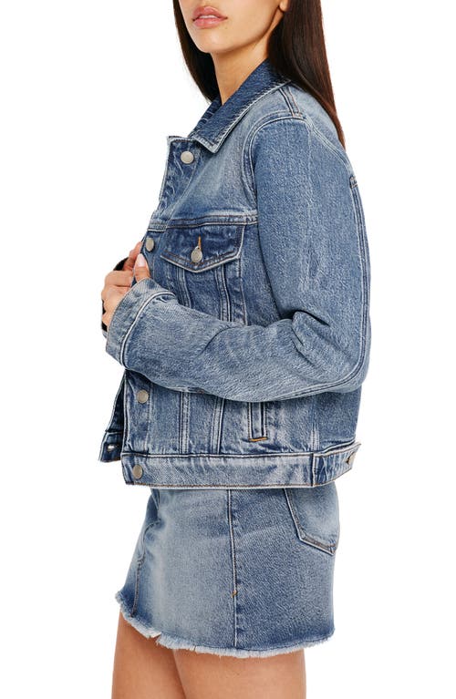 Shop Good American Committed To Fit Denim Jacket In Indigo734