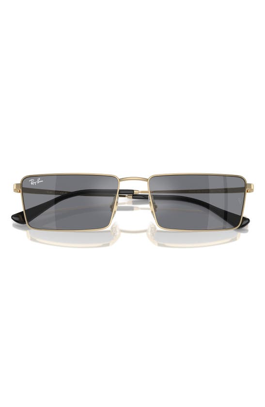 Shop Ray Ban Ray-ban Emy 56mm Rectangular Sunglasses In Light Gold