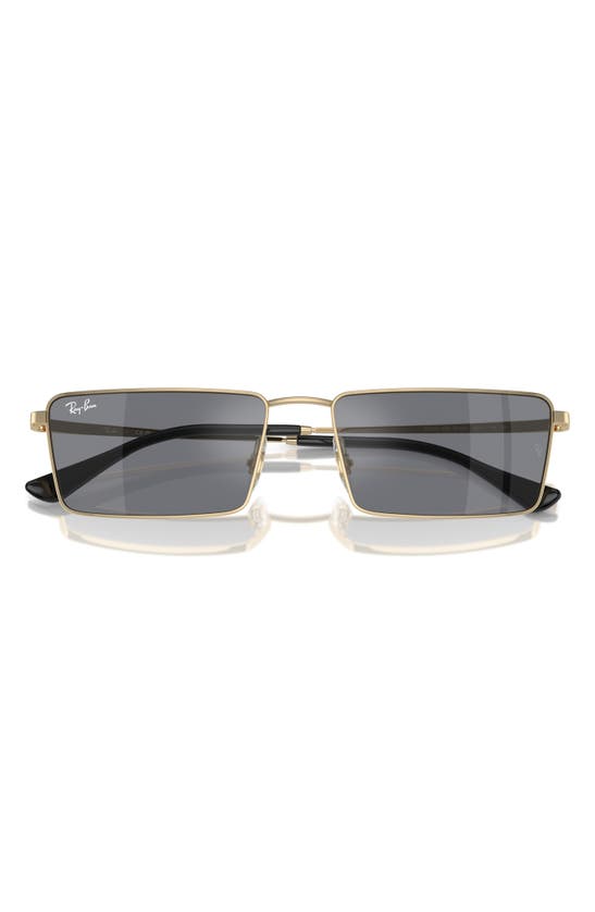 Ray Ban Ray-ban Emy 56mm Rectangular Sunglasses In Light Gold