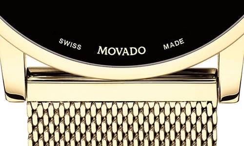 Shop Movado Museum Mesh Bracelet Watch, 40mm In Gold/black/gold