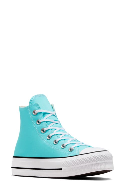 Converse Chuck Taylor® All Star® Lift High Top Sneaker In Triple Cyan/white/black