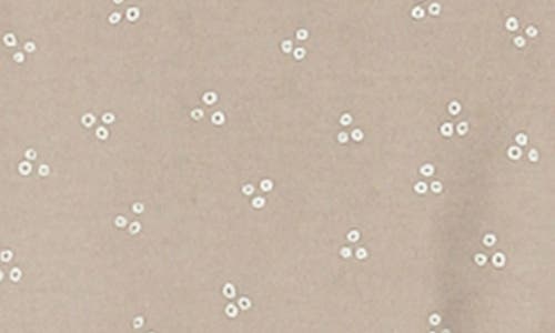L'ovedbaby Smocked Organic Cotton Zip Footie In Oatmeal Dots