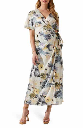 ASTR the Label Puff Sleeve Front Vent Midi Dress | Nordstrom
