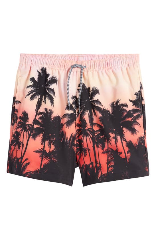 Shop Open Edit Recycled Volley Swim Trunks In Palm Trees Ombre