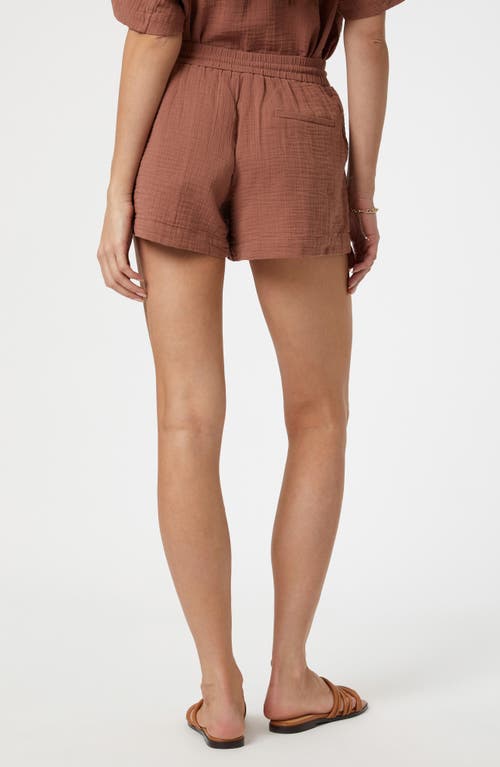 Mavi Jeans Cotton Gauze Drawstring Shorts In Brownie