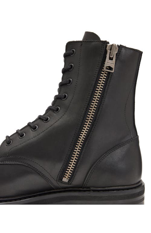 Shop Allsaints Hank Lugged Zip Boot In Black Leather