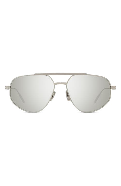 Givenchy Gvspeed 57mm Aviator Sunglasses In Metallic