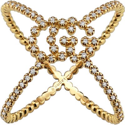 Gucci Running G Diamond X Ring