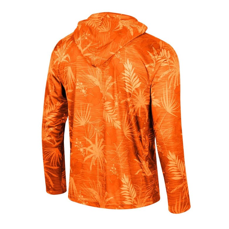 Shop Colosseum Orange Clemson Tigers Palms Printed Lightweight Quarter-zip Hooded Top