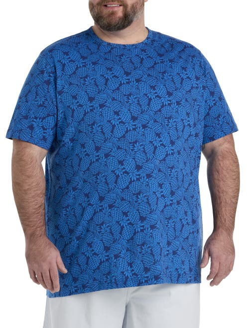 Shop Harbor Bay By Dxl Pineapple Print T-shirt In Blue Multi