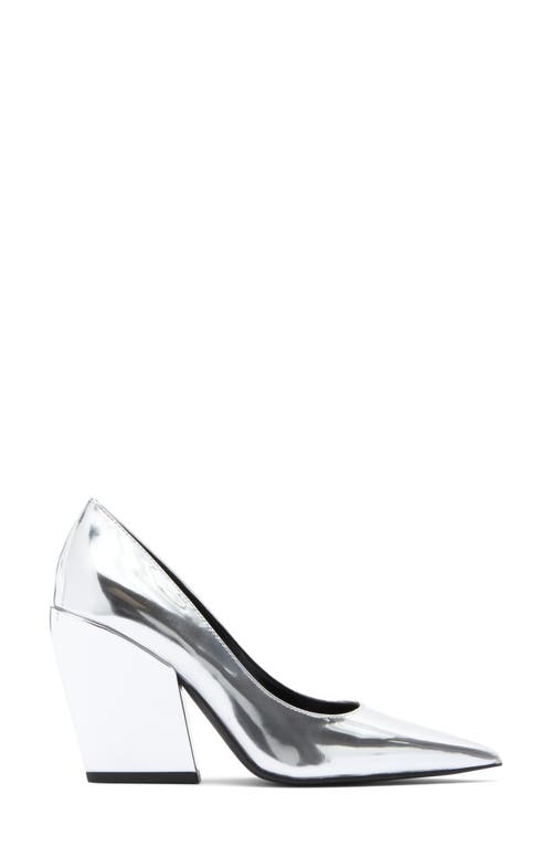 Shop Rebecca Minkoff West Pointed Toe Pump In Silver