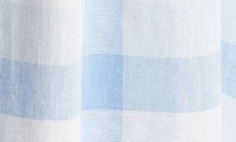 Shop Caslon Check Linen Blend Midi Skirt In Blue-white Multi Check