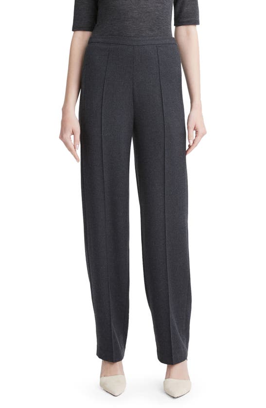 Shop Vince Brushed Straight Leg Pants In Heather Charcoal