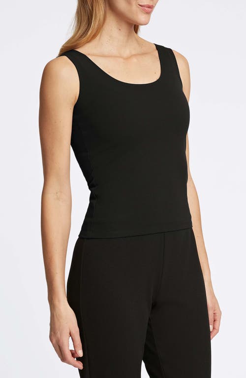 Foxcroft Georgia Crepe Knit Tank In Black