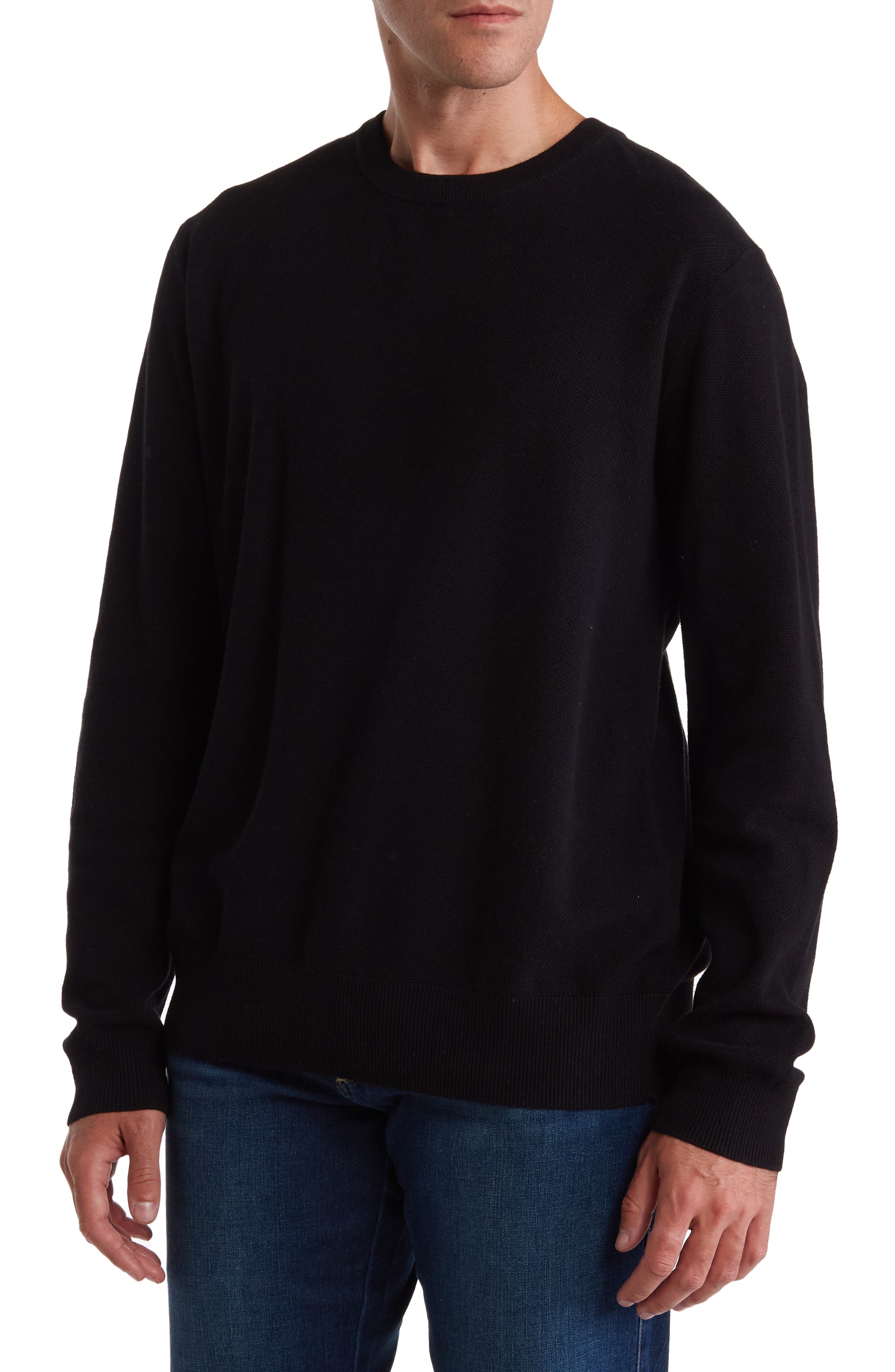 black mens crewneck