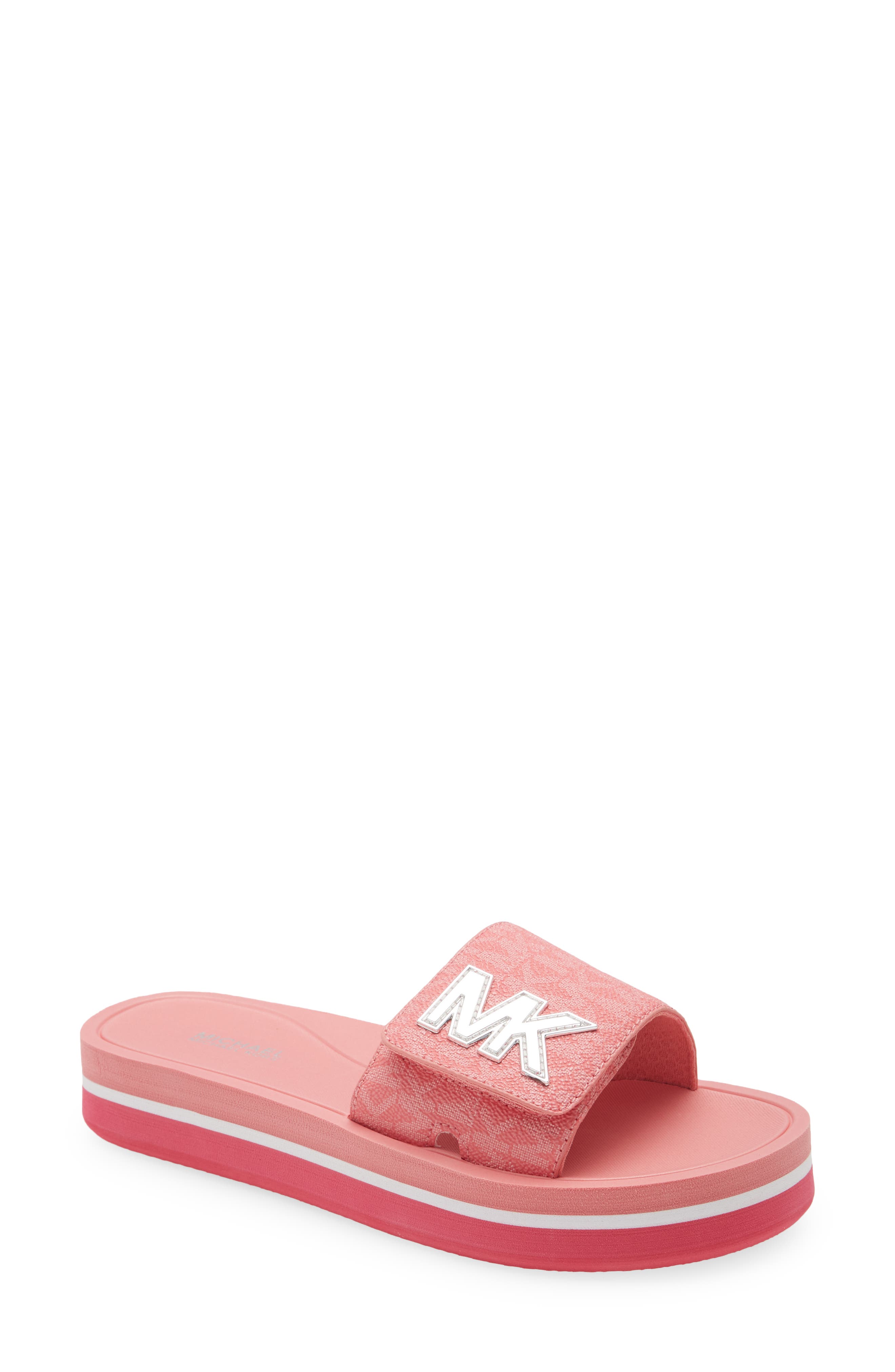 UPC 195512321122 product image for MICHAEL Michael Kors MK Platform Slide Sandal, Size 10 in Tea Rose at Nordstrom | upcitemdb.com