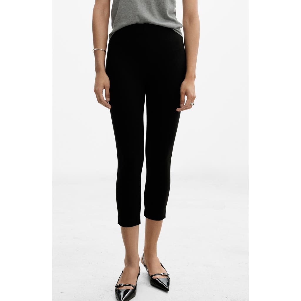 Mango Capri Leggings In Black