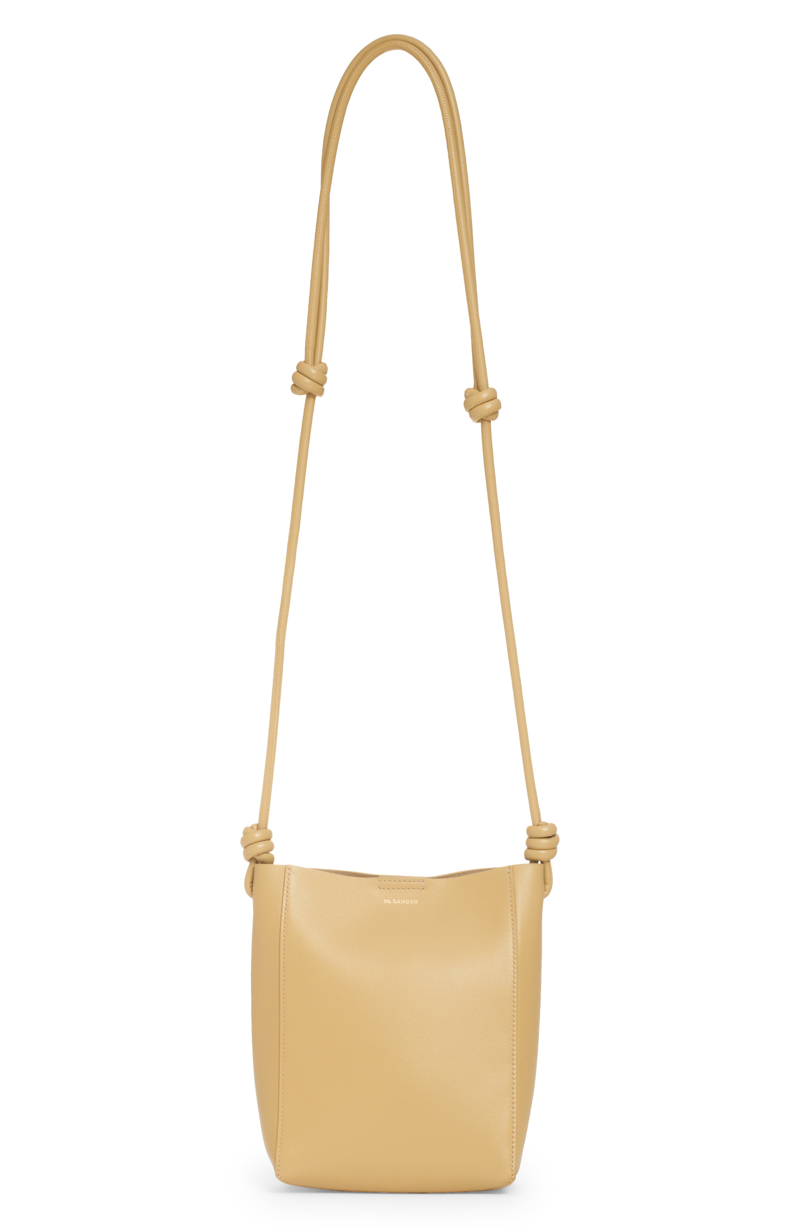 Jil Sander Giro Leather Crossbody Bag in Golden Granola | Smart Closet