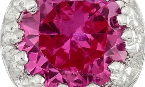 Fzn Semiprecious Stone Crown Stud Earrings In Pink Sapphire