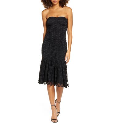Ali & Jay Strapless Mesh Cocktail Dress, Black