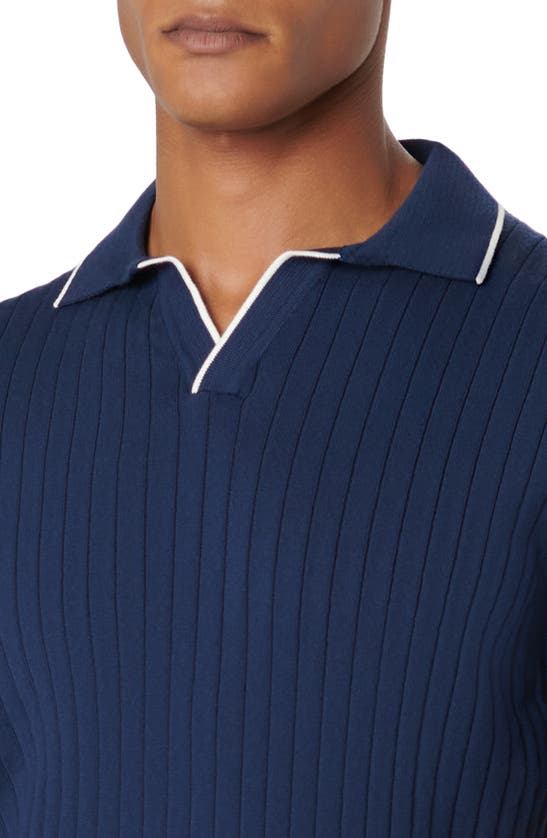 Shop Bugatchi Johnny Collar Rib Polo In Navy