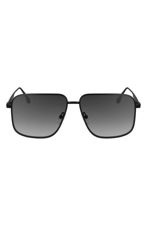 Shop Victoria Beckham V Line 57mm Gradient Aviator Sunglasses In Matte Black