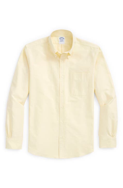 White Dress Shirts Men Solid Color Long Sleeve Men Shirt Yellow Shirt Slim  Fit Red M : : Fashion