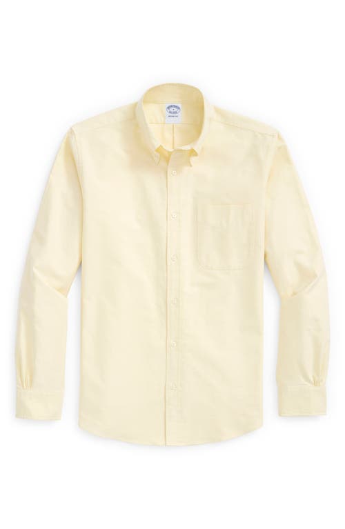 Brooks Brothers Regent Fit Oxford Cotton Button-Up Shirt Solidyellow at Nordstrom,
