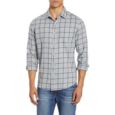 Faherty Everyday Regular Fit Plaid Button-Up Shirt, Grey