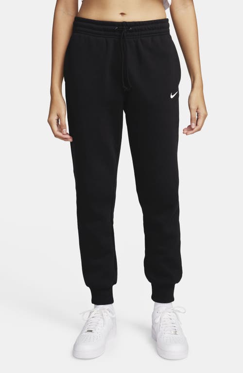 Shop Nike Sportswear Phoenix Fleece Mid Rise Joggers In Black/sail