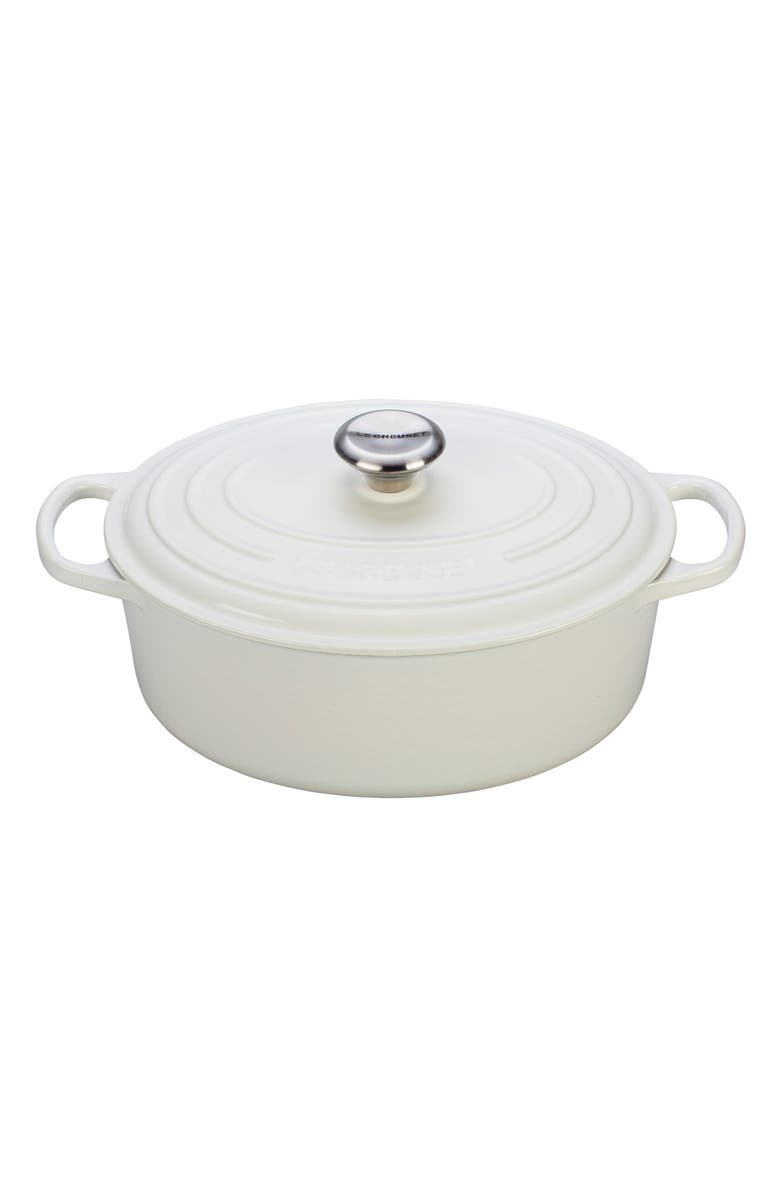 LE CREUSET Signature 5 Quart Oval Enamel Cast Iron French/Dutch Oven, Main, color, 101