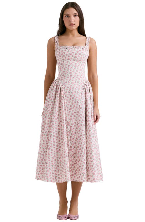 HOUSE OF CB HOUSE OF CB DOROTHY FLORAL STRETCH COTTON DRESS
