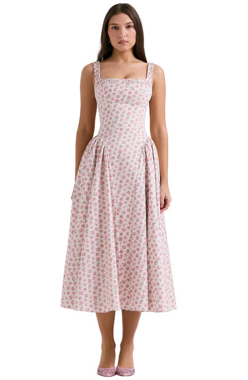 Shop House Of Cb Dorothy Floral Stretch Cotton Dress In Print Cottage