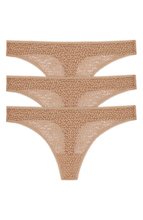 Dkny Modern Lace 3-pack Thongs In  Glow