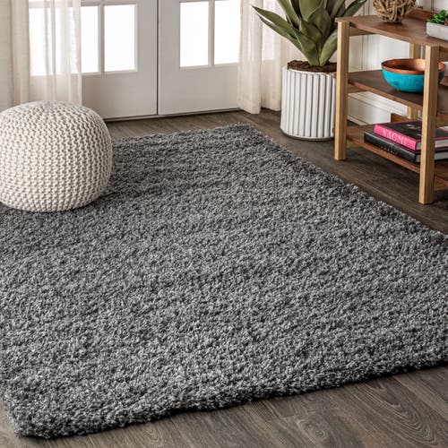 Jonathan Y Mercer Shag Plush Area Rug In Charcoal
