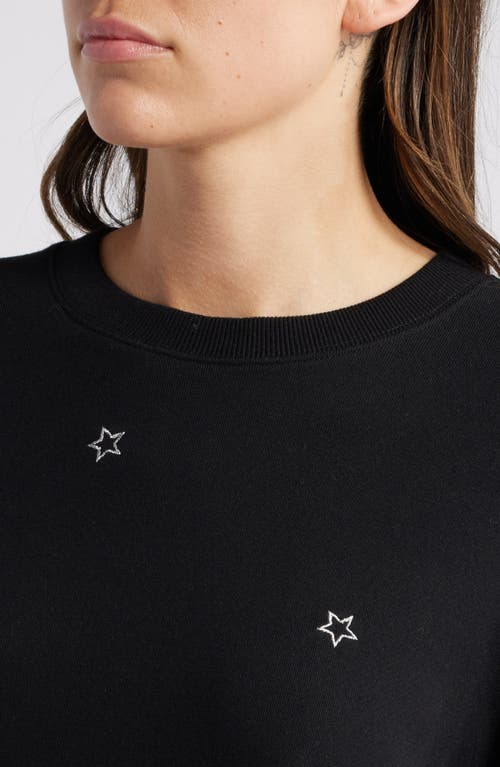 Shop Rails Ramona Star Embroidered Sweatshirt In Black/silver Star