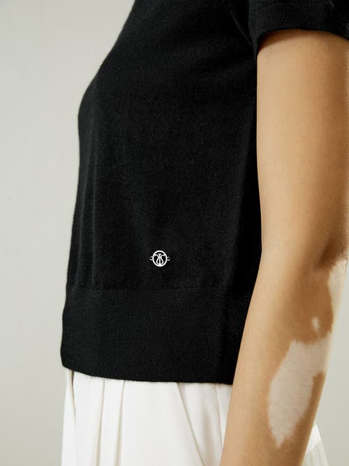 Lilysilk Cashmere Round Neck Sweater In Black