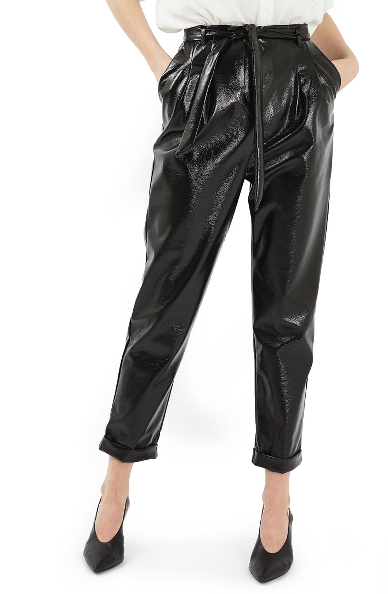 Crackled Vinyl Peg Trousers Nordstrom