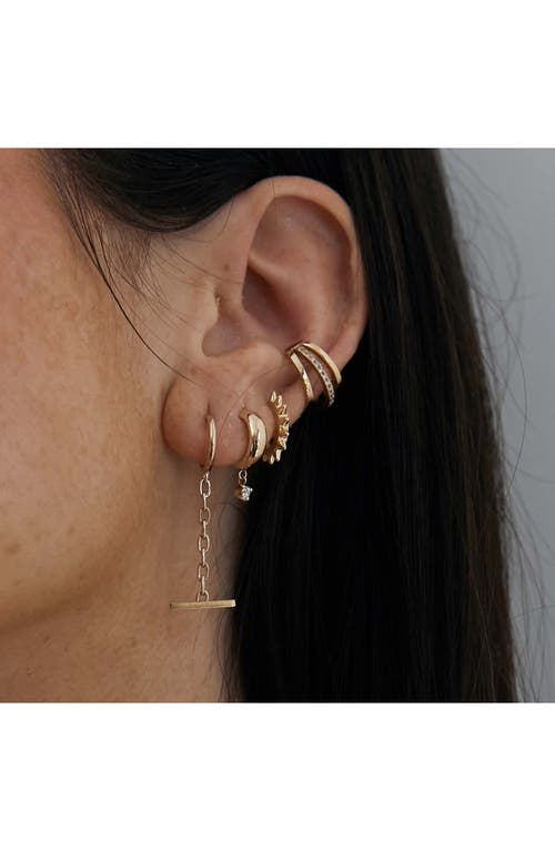 Shop Zoë Chicco Spike Single Huggie Hoop Earring In Yellow Gold