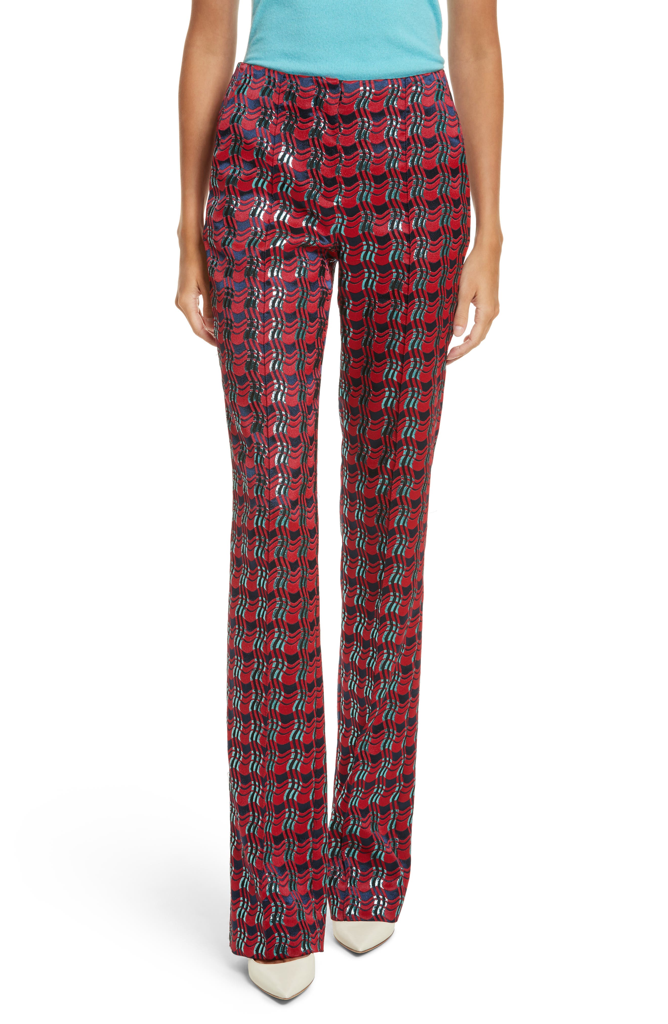 Diane von Furstenberg Pleat Front Jacquard Pants Nordstrom