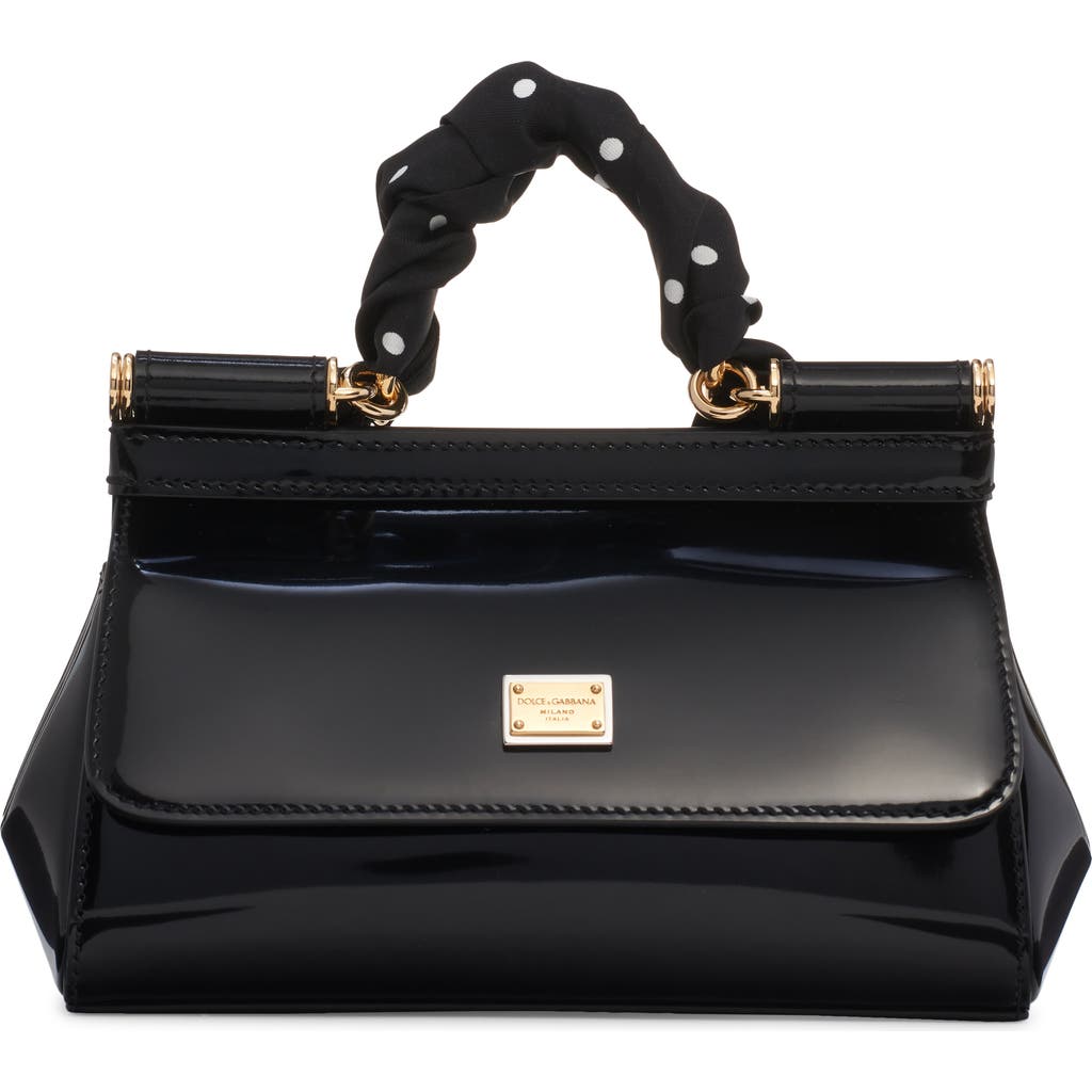 Dolce & Gabbana Dolce&gabbana Sicily East/west Leather Satchel With Scarf In Hwzqn Nero