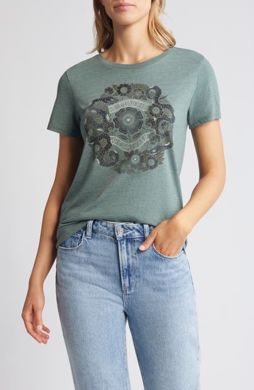 Lucky Brand Be Mindful Be Grateful Snake Graphic T-Shirt in Vintage Jade at Nordstrom, Size X-Small