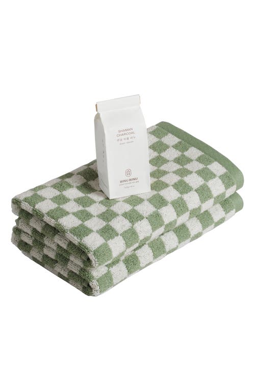 BAINA Hand Towels & Soap Gift Set in Sage And Chalk at Nordstrom