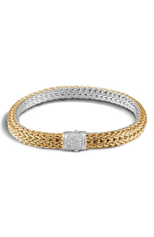 Shop John Hardy Classic Chain Diamond Reversible 2-tone Bracelet In Gold