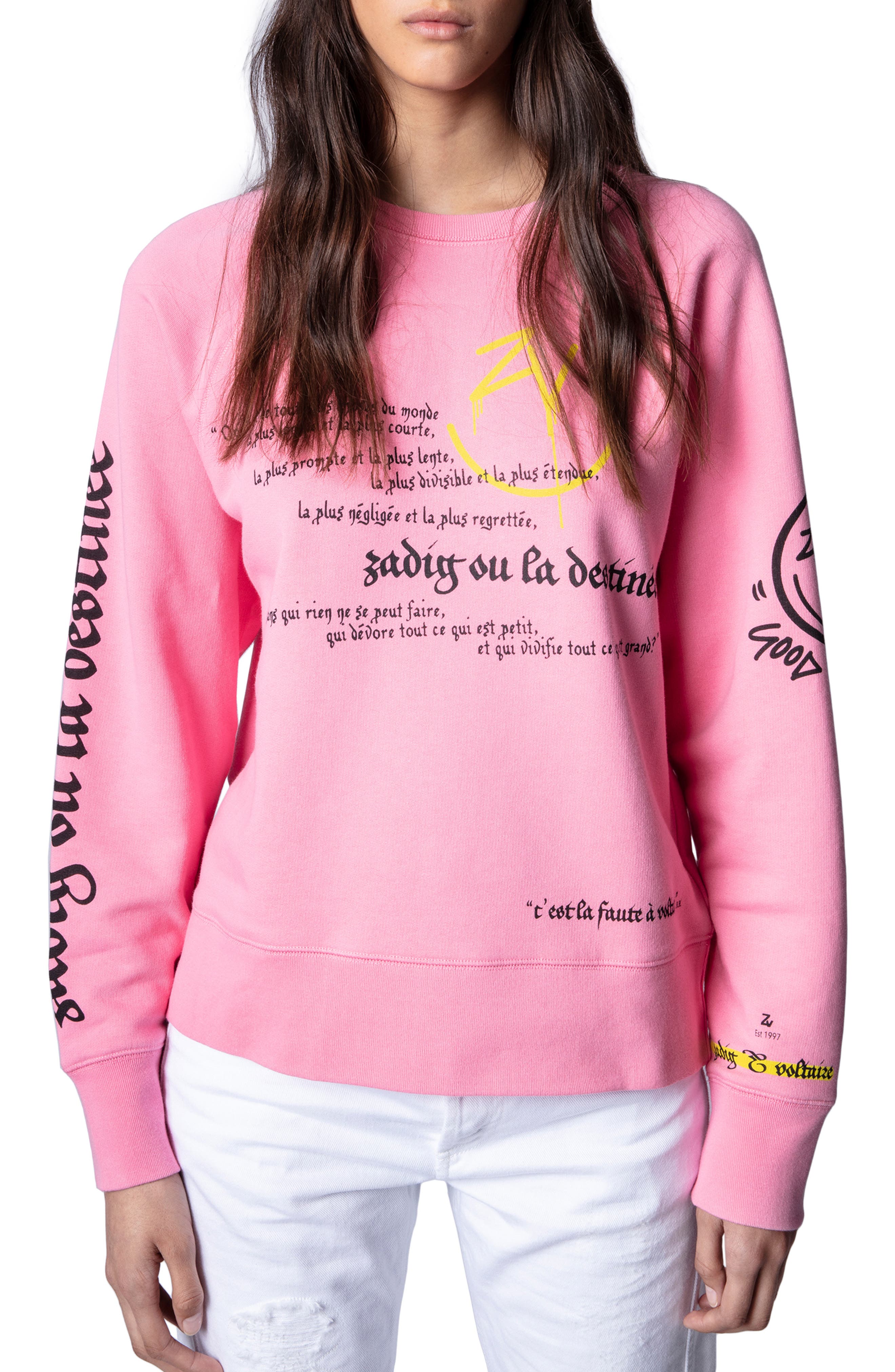 pink sweatshirts womens