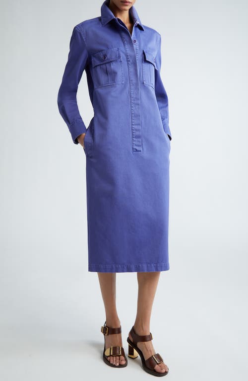 Max Mara Cennare Long Sleeve Midi Shirtdress Lavender at Nordstrom,