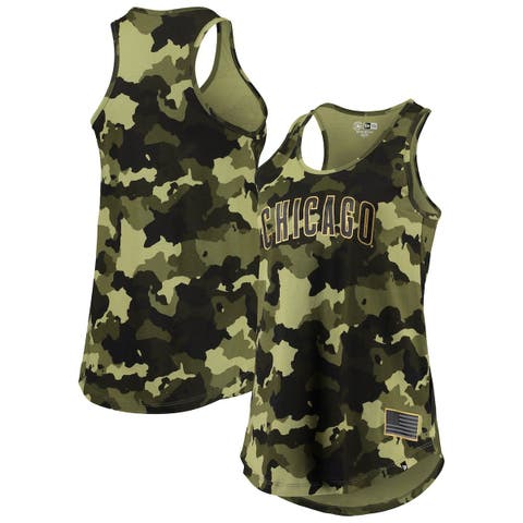 Women's New Era Black Texas Rangers Camo Racerback Tank Top