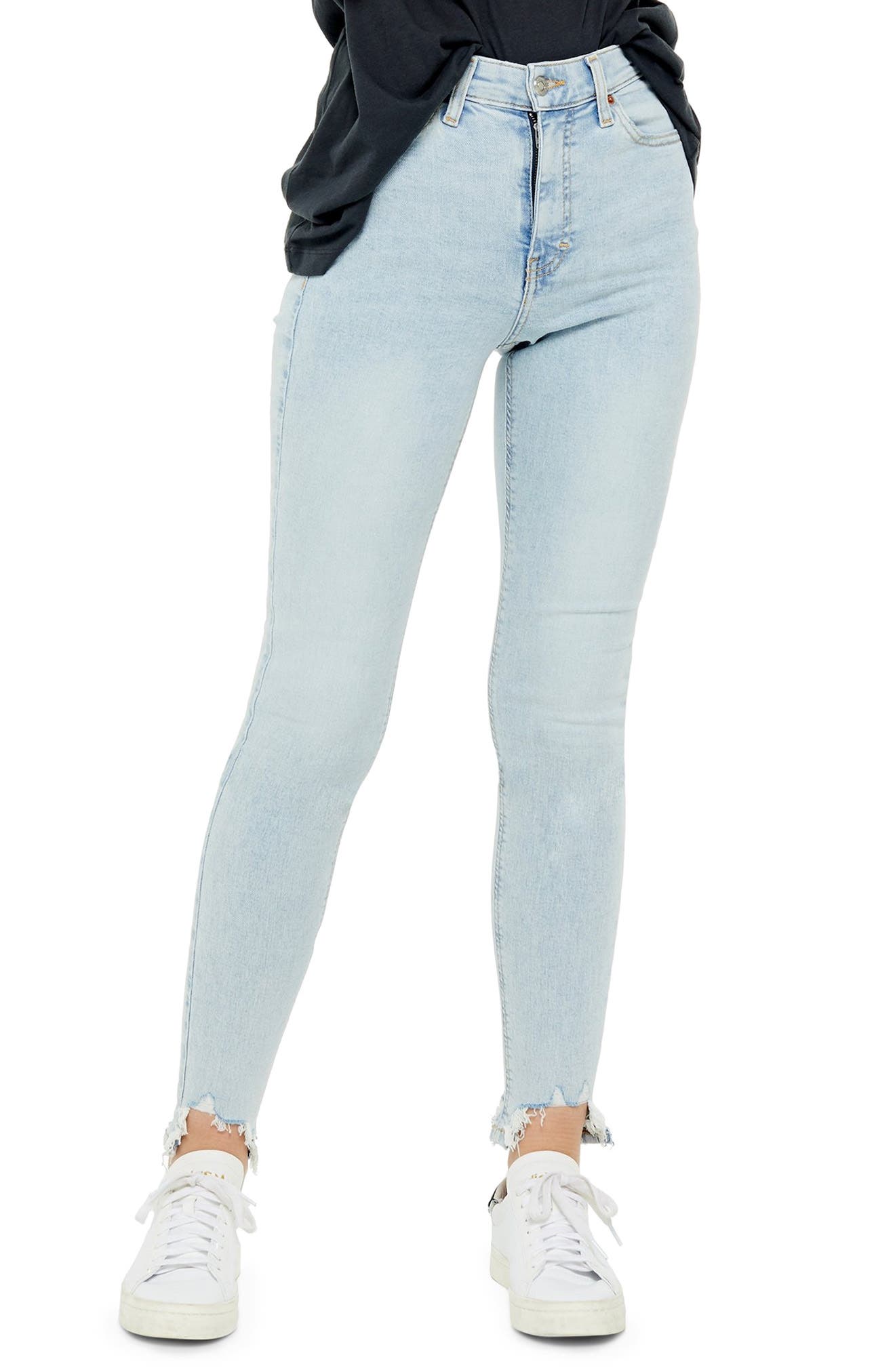 Topshop Jamie Jagged Hem High Waist 