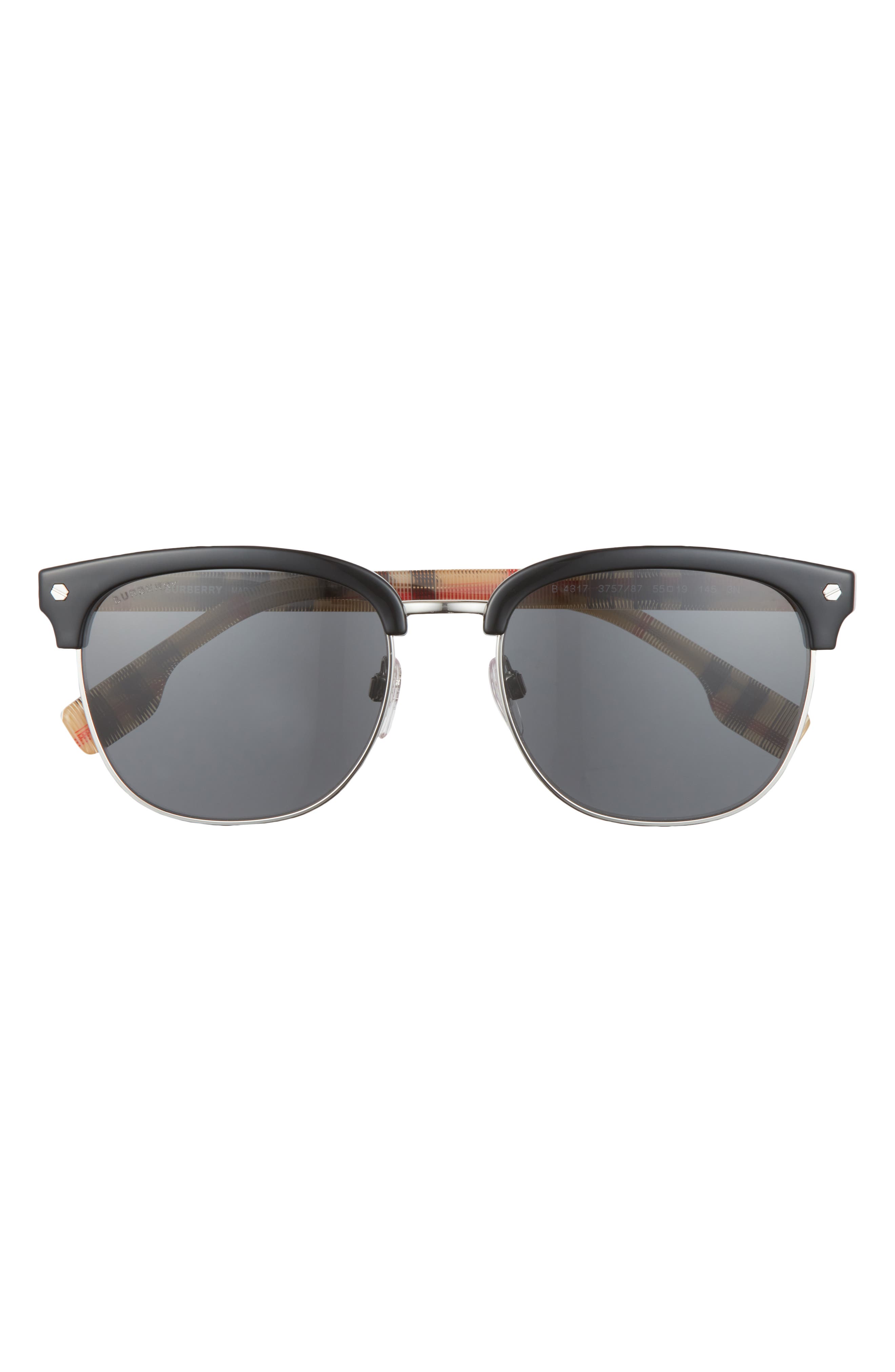 Burberry 55mm Browline Sunglasses in Black/Grey at Nordstrom