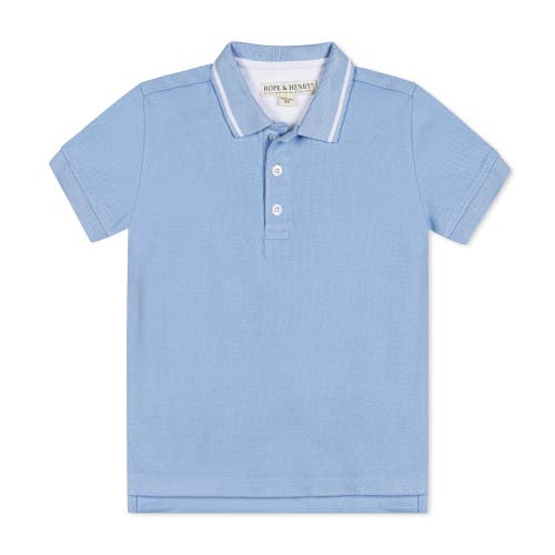 Hope & Henry Boys' Organic Short Sleeve Knit Pique Polo Shirt, Kids In Classic Blue